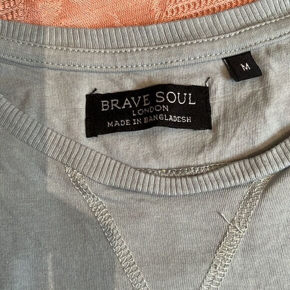 Brave soul size medium short sleeve light blue tshirt EUC - Picture 5 of 14